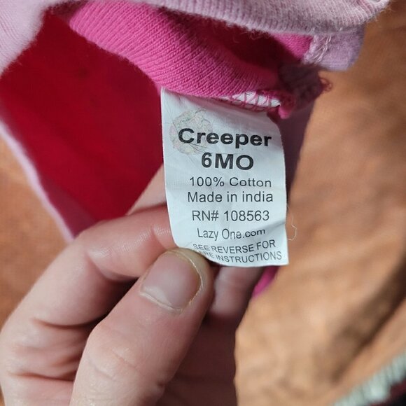 NWOT Lazy One Baby Girls "Duck Duck Moose" Pink Button up Onesie Size 6 Months - Picture 4 of 10